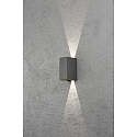 HighPower LED outdoor wall luminaire CREMONA, Up/Down, adjustable beam, 3W 3000K 460lm, anthracite / clear