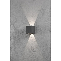HighPower LED outdoor wall luminaire CREMONA, 3W 3000K 460lm, anthracite aluminium / clear acrylic, adjustable light outlet