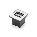 Outdoor HighPower LED in-ground spot, IP65, angular, 6W 3000K 600lm, adjustable light gate 0-120°, inox 304 / clear glass