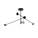 Luminaire � suspension INVISIBLE TRIPLEX DIM 3 flammes, r�glable IP20, noir gradable