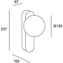 LEDS C4 Luminaire de miroir PERLINA WALL IP commutable IP44, or mat