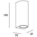 LEDS C4 wall luminaire EKO DOUBLE EMISSION LED up / down, 2 flames, rigid IP66, black dimmable