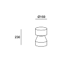 Borne d'�clairage ROW LED IP65, opale, gris b�ton
