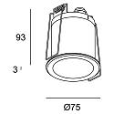 LEDS C4 recessed luminaire EKO DOWNLIGHT LED down, round, rigid IP66, black dimmable 6,1W 369lm 3000K 24� CRI > 80