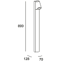 LEDS C4 bollard lamp EKO BOLLARD INCLINED LED rigid, inclined IP66, black dimmable