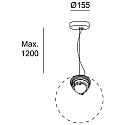 LEDS C4 Luminaire � suspension CISNE PENDAND - LED sans abat-jour, CCT Switch, multipower IP65, blanche 