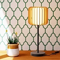 LEDS C4 Lampe de table VIVA E27 IP20, lumière en bois, noir