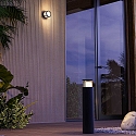 LEDS C4 Luminaire mural d’extérieur ONE rond IP54, opale, noir