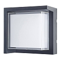 Luminaire mural d’extérieur CREU angulaire IP65, opale, noir