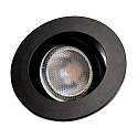 Megatron Plafonnier encastr� DECOCLIC 68MM / GU10 + GU5.3 rond, pivotant GU10 IP20, noir mat gradable