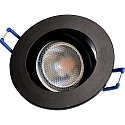 Megatron Plafonnier encastr� DECOCLIC 68MM / GU10 + GU5.3 rond, pivotant GU10 IP20, noir mat gradable