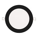 Downlight encastrable LED PANEL FLAT 145 R SCCT DIM C rond, CCT Switch IP44, noir gradable