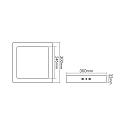 nobilé Panneau à LED 300 Q angulaire, UGR < 19, adapté aux postes de travail avec écran, gradable 12W 1000lm 3000K CRI 80