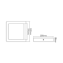 Downlight de surface LED PANEL FLAT 220 Q SCCT DIM C angulaire, CCT Switch IP44, blanche gradable