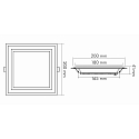nobil� LED panel LED GLAS PANEL 200Q DTW square, Dim-To-Warm, dimmable 14W 60 - 1150lm 2000 - 3000K 120� 120� CRI >80