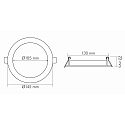 Downlight encastrable LED PANEL FLAT 105 R 350MA IP44 rond, bloc d'alimentation exclusif IP44, blanche gradable