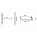 nobil� recessed downlight LED PANEL FLAT 300 Q 830 350MA OPAL square, standard, excl. LED driver IP20, white dimmable