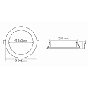 nobil� recessed downlight LED PANEL FLAT 300 R 830 350MA OPAL standard, round, excl. LED driver IP20, white dimmable