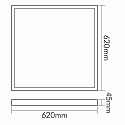 nobilé Panneau à LED LED PANEL AUFBAU UGR<19 pour VDU, UGR < 19, commutable, 35W 4200lm 4000K CRI >80