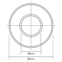 Recessed outdoor luminaire WT 50 R, IP65 on front, � 8.6cm, GX5.3 max. 50W, matt chrome