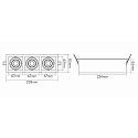 nobil� Downlight MINI KARDAN E3 3 flammes, pivotant, dimmable IP20, titane gradable