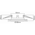 nobilé Recessed spot DOWNLIGHT C 1830, Ø 8cm, fixed optics, matt gold
