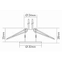 Plafonnier encastr� C 411 G4 IP20, chrom� mat gradable
