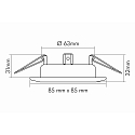 nobilé Recessed spot DOWNLIGHT D 3830 Q, square, 8.5 x 8.5cm, swiveling, 24 carat gold-plated