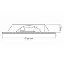LED Furniture recessed luminaire DOWNLIGHT N 5020, � 6.6cm, COB, 3.3W, 3000K, chrome