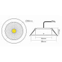 recessed downlight ECO FLAT 5068R DIM / 38� round, CCT Switch, dimmable IP40, chrome matt dimmable