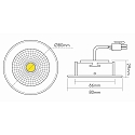 nobil� Recessed LED spot 5068 ECO FLAT, IP44, round, 350mA, 8W 3000K 700lm 24�, CRi>90, dimmable, matt white
