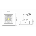 nobil� Downlight A 5068 T FLAT RQ LED pivotant, carr�, chrom� mat, couvert de poudre gradable