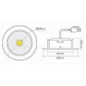 Lumi�re encastr�e 5068 ECO FLAT BIO dimmable IP40, chrom� mat, d�gager gradable 8W 480lm 3000K CRI 97