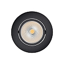 Lumi�re encastr�e 5068 ECO FLAT BIO dimmable IP40, d�gager, noir mat gradable 8W 530lm 5000K CRI 97