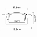 nobil� Aluminum T-Profile 2 TP, 200cm, for LED Strips up to 1.2cm width