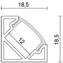nobil� Aluminum Corner Profile 2 OP, 200cm, for LED Strips up to 1.2cm width, matt white