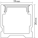 nobil� Aluminum U-Profile 4 TP, 200cm, for LED Strips up to 1.3cm width