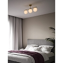 Nordlux Luminaire à suspension GRANT 3 flammes E14 IP20, scintillant, laiton, blanc opale 