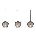 Luminaire � suspension ORBIFORM 3 flammes E14 IP20, laiton, couleurs fum�e, noir  
