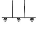 Luminaire à suspension CONTINA 3 flammes G9 IP20, blanc opale, noir , noir brillant 