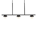 Luminaire à suspension CONTINA 3 flammes G9 IP20, blanc opale, noir , noir brillant 