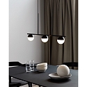 Luminaire à suspension CONTINA 3 flammes G9 IP20, blanc opale, noir , noir brillant 