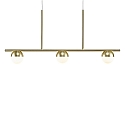 Luminaire à suspension CONTINA 3 flammes G9 IP20, scintillant, laiton, blanc opale, noir , blanche 