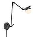 Nordlux Wall luminaire CONTINA, G9, IP20, glass opal white, black