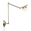 Nordlux Luminaire mural CONTINA G9 IP20, scintillant, laiton, blanc opale, blanche 
