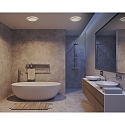 Nordlux LED Ceiling luminaire OJA 42 Bathroom luminaire, 19W, 3000/4000K, IP54, ring white and chrome