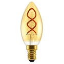 Ampoule à filament forme bougie SPIRAL DECO C35 E14 2,5W 136lm 2000K CRI 80 gradable, or gradable