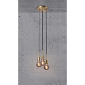 Luminaire � suspension PACO 3 flammes E27 IP20, mat, laiton, noir 
