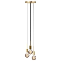 Nordlux Luminaire � suspension PACO 3 flammes E27 IP20, mat, laiton, noir 
