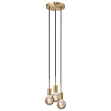 Nordlux Luminaire � suspension PACO 3 flammes E27 IP20, mat, laiton, noir 